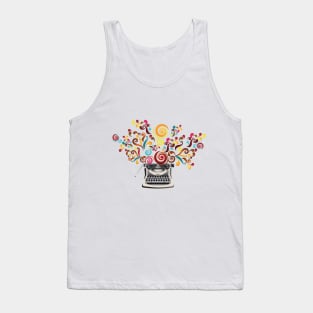 Creativity - typewriter with abstract swirls Tank Top